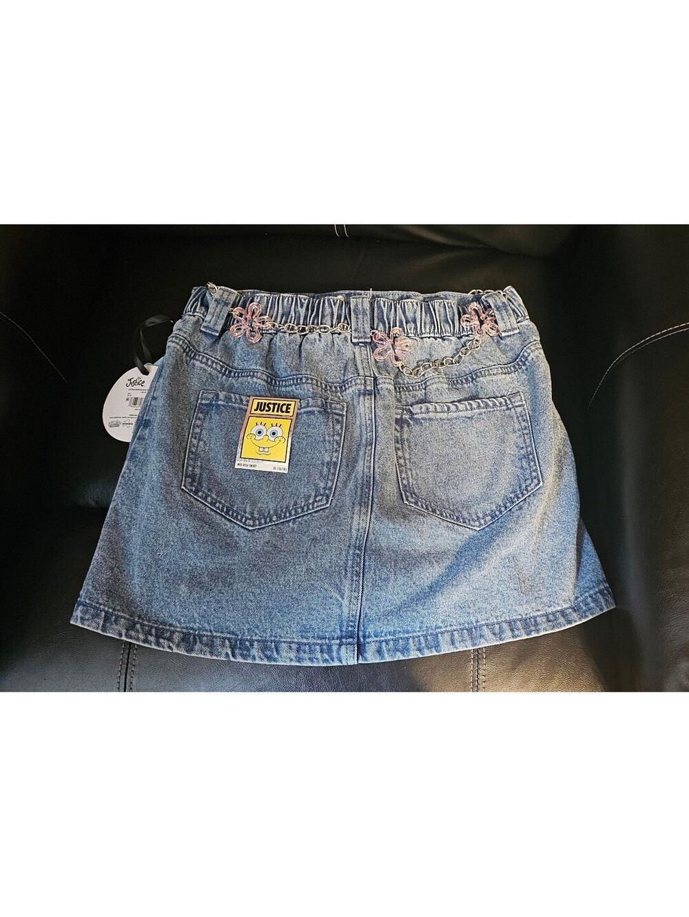 Girls justice spongebob jean skorts skirt size xl 16 18 new - Picture 4 of 4